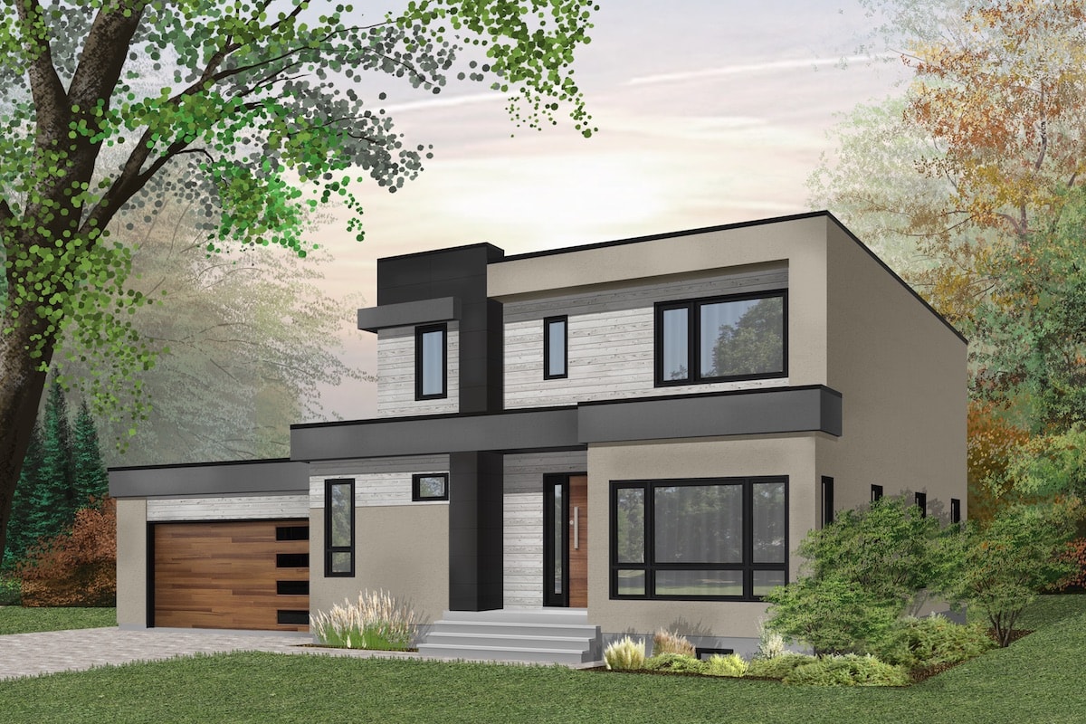 3-Bedroom, 2042 Sq Ft Modern Home Plan - 126-1913 - Main Exterior