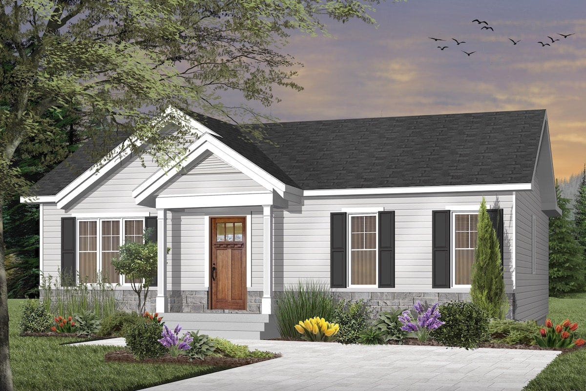 3-Bedroom, 1024 Sq Ft Craftsman Home - Plan #126-1919 - Main Exterior