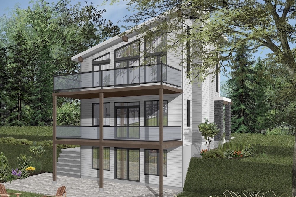 2-Bedroom, 1344 Sq Ft Modern Home Plan - 126-1926 - Main Exterior