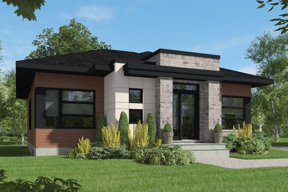 2-Bedroom, 1266 Sq Ft Contemporary House Plan - 126-1927 - Front Exterior