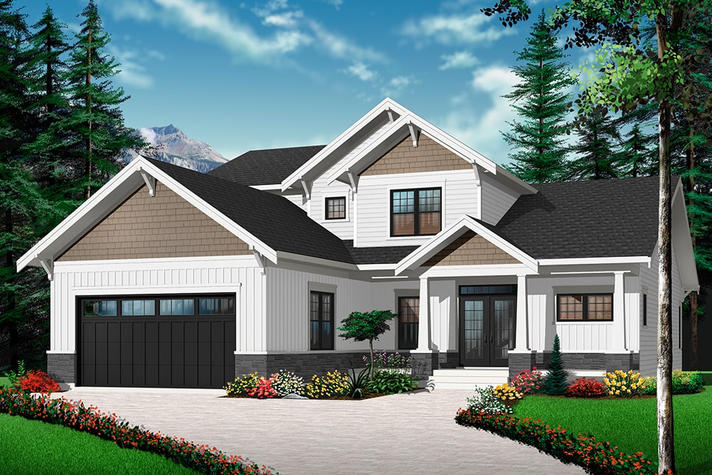 4-Bedroom, 2614 Sq Ft Farmhouse Home Plan - 126-1932 - Main Exterior