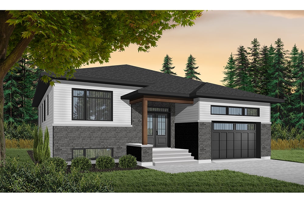 3-Bedroom, 1590 Sq Ft Contemporary Home Plan - 126-1943 - Main Exterior