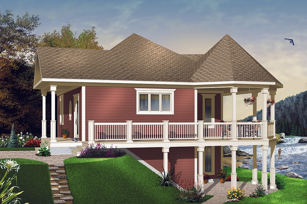1-Bedroom, 840 Sq Ft Cottage House - Plan #126-1971 - Front Exterior