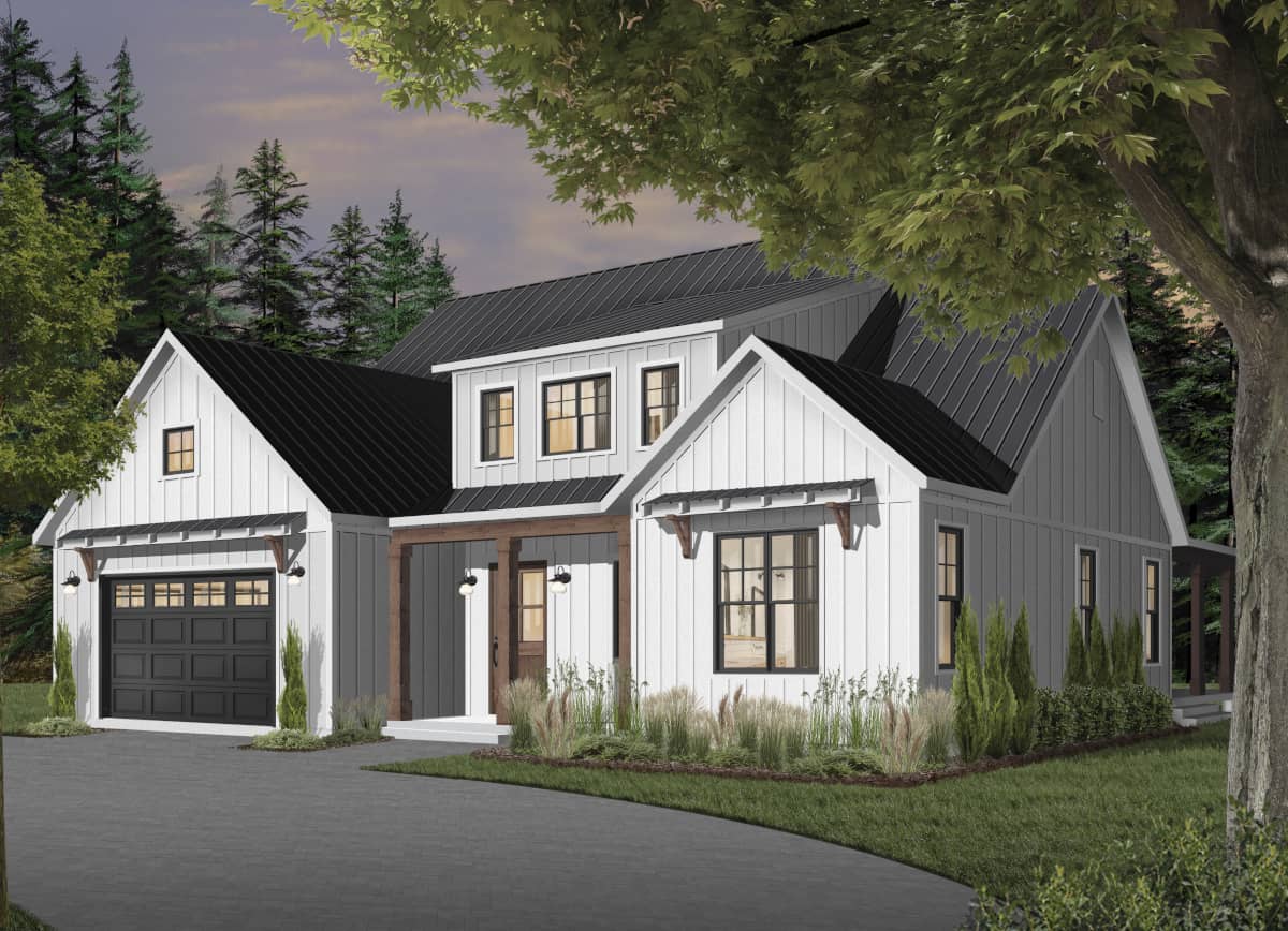 4-Bedroom, 3354 Sq Ft Modern Farmhouse Home Plan - 126-1976 - Main Exterior