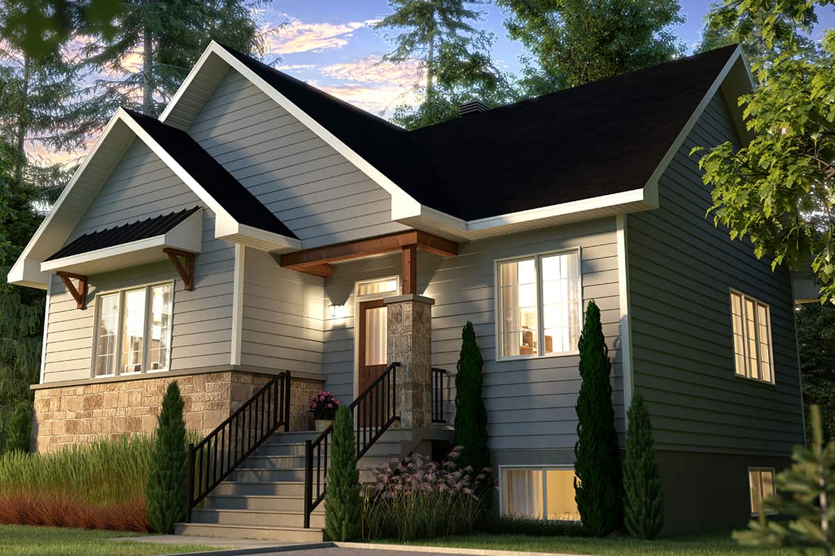 2-Bedroom, 1050 Sq Ft Craftsman Home - Plan #126-1978 - Main Exterior