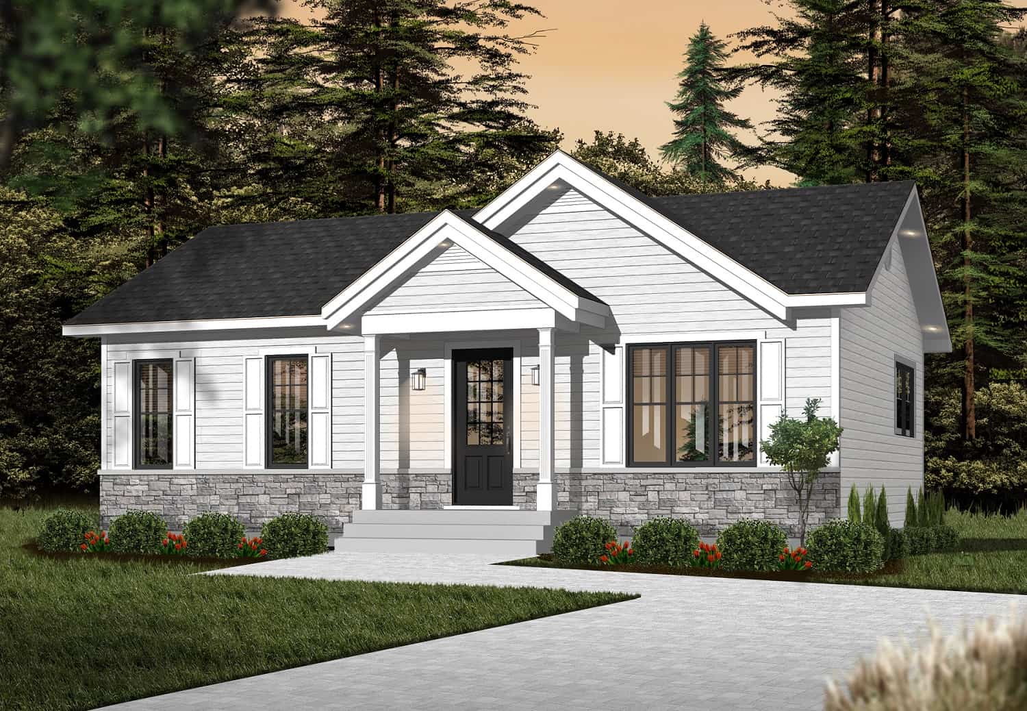4-Bedroom, 1872 Sq Ft Craftsman House Plan - 126-2015 - Front Exterior