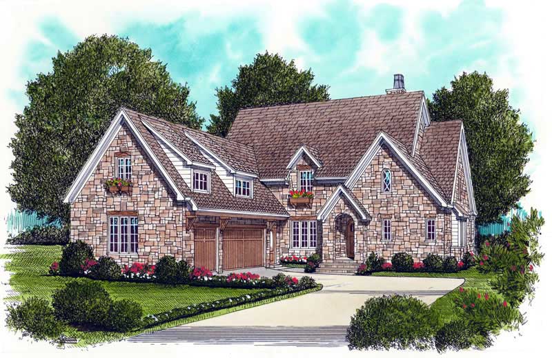 4-Bedroom, 4004 Sq Ft European House Plan - 127-1011 - Front Exterior