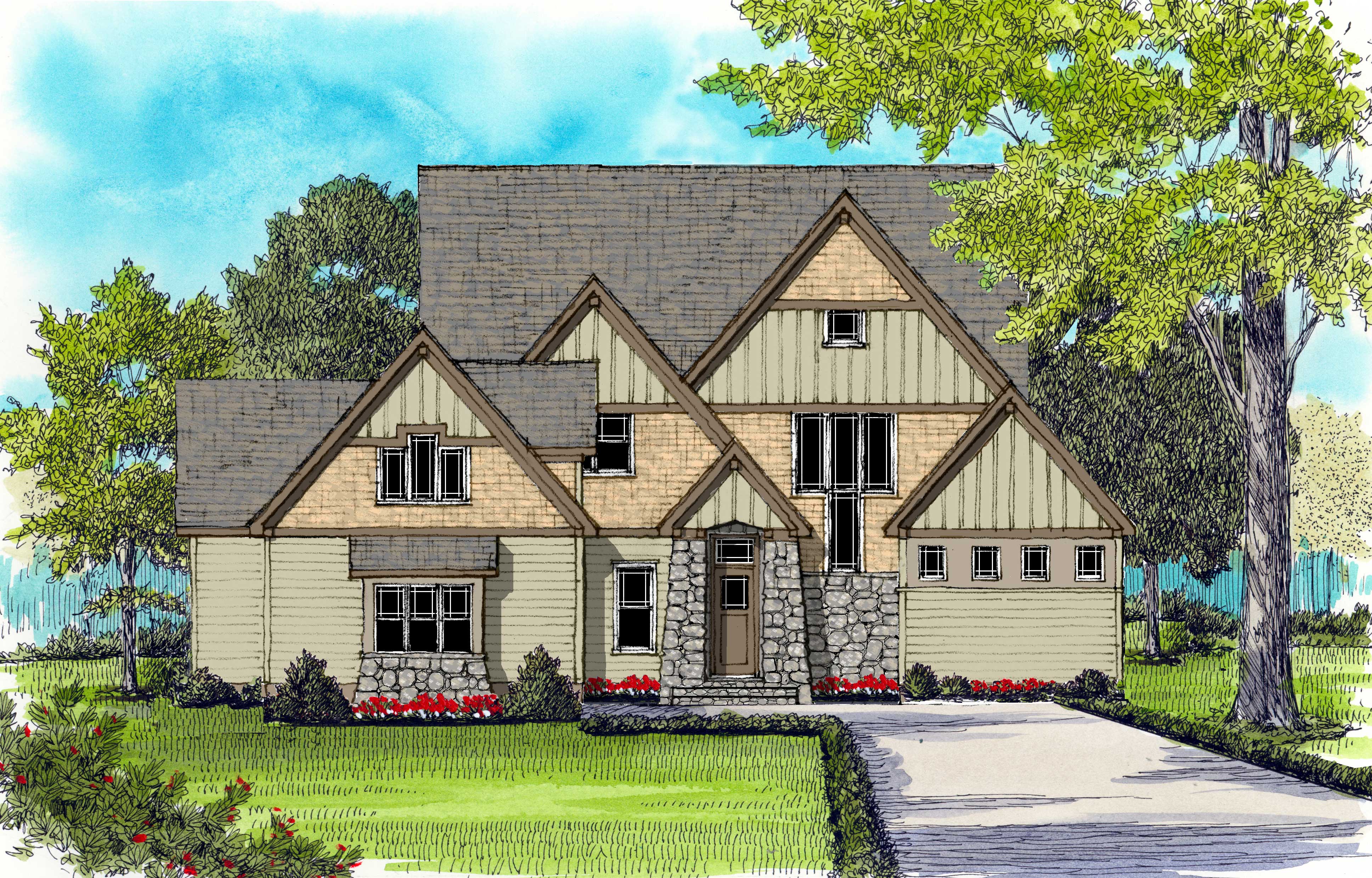 4-Bedroom, 3866 Sq Ft Craftsman Home Plan - 127-1019 - Main Exterior