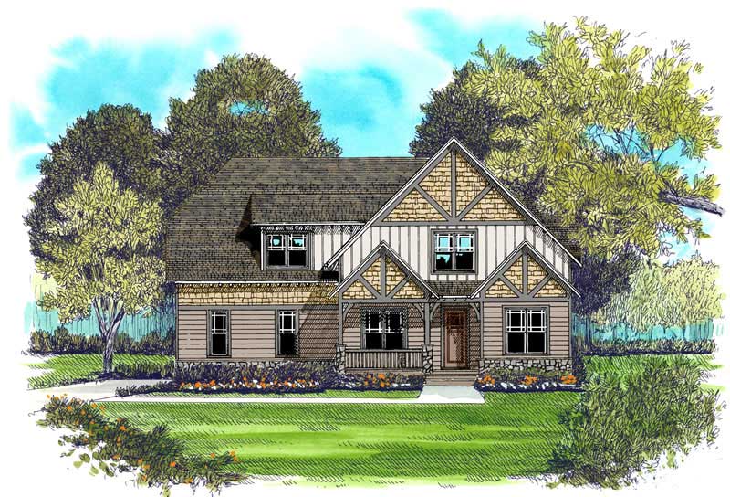 4-Bedroom, 2877 Sq Ft Craftsman Home Plan - 127-1046 - Main Exterior