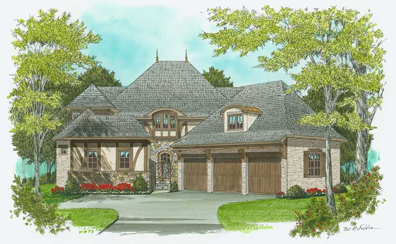 4-Bedroom, 3974 Sq Ft European Home Plan - 127-1058 - Main Exterior