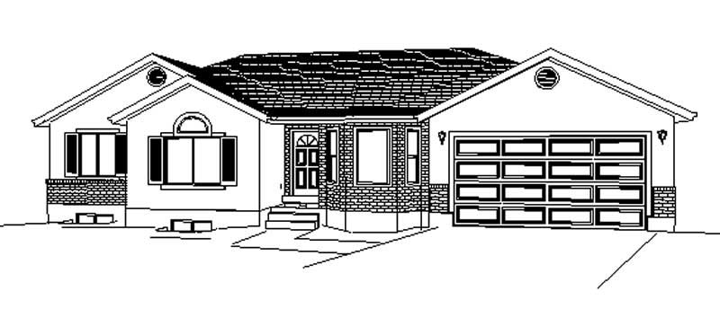 3-Bedroom, 1390 Sq Ft Contemporary Home Plan - 129-1022 - Main Exterior