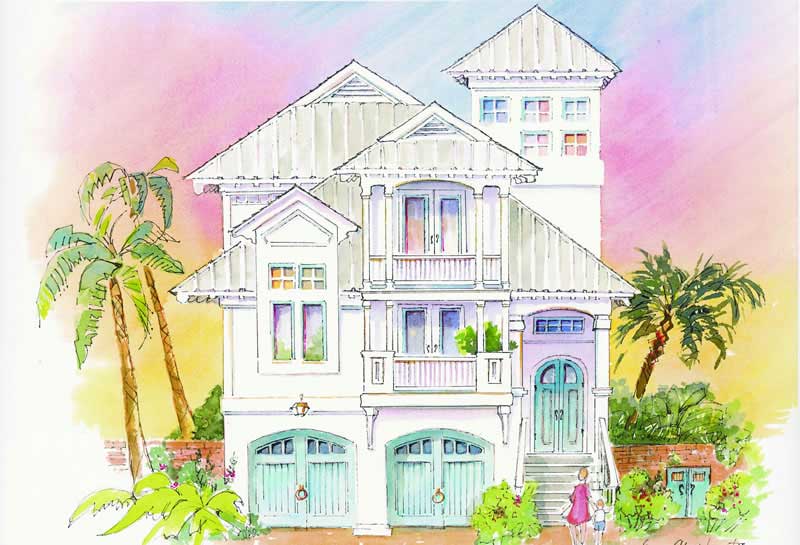 3-Bedroom, 3580 Sq Ft Coastal Home Plan - 130-1063 - Main Exterior