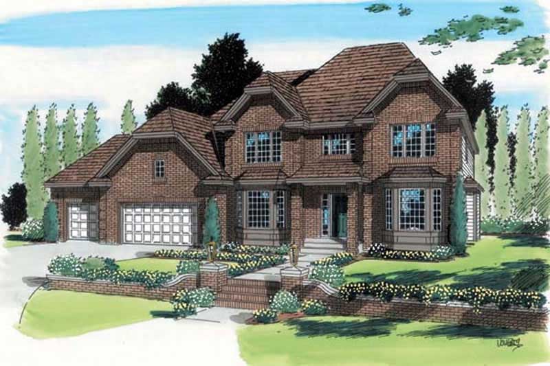 3-Bedroom, 2784 Sq Ft European Home Plan - 131-1004 - Main Exterior