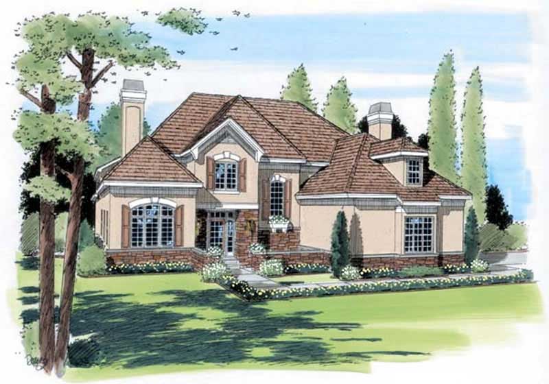 3-Bedroom, 3022 Sq Ft European House Plan - 131-1015 - Front Exterior