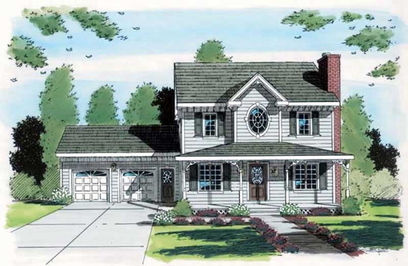3-Bedroom, 1822 Sq Ft Country House Plan - 131-1018 - Front Exterior