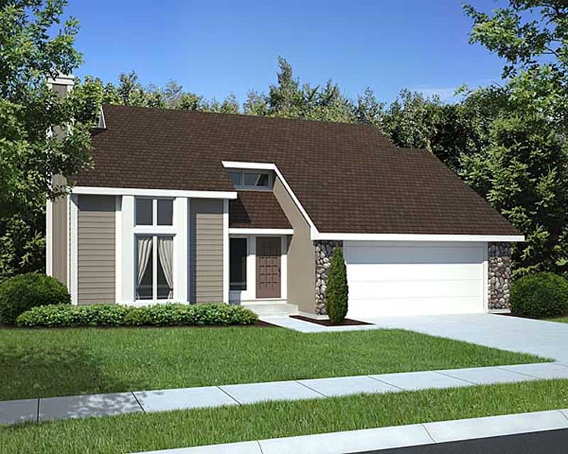 3-Bedroom, 1784 Sq Ft Contemporary House Plan - 131-1034 - Front Exterior