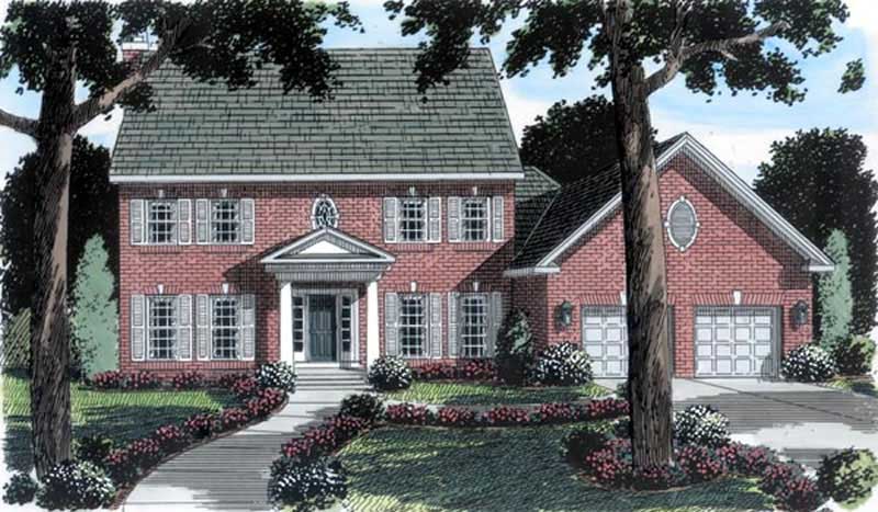 4-Bedroom, 2768 Sq Ft Colonial Home Plan - 131-1066 - Main Exterior
