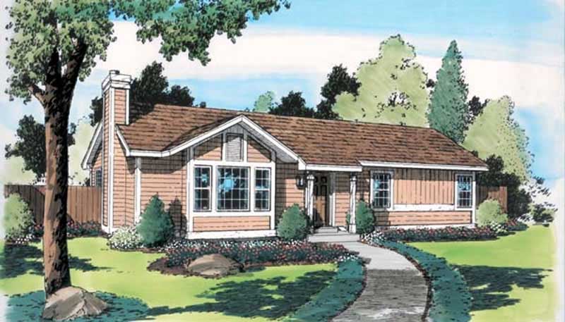 3-Bedroom, 1268 Sq Ft Ranch House Plan - 131-1097 - Front Exterior