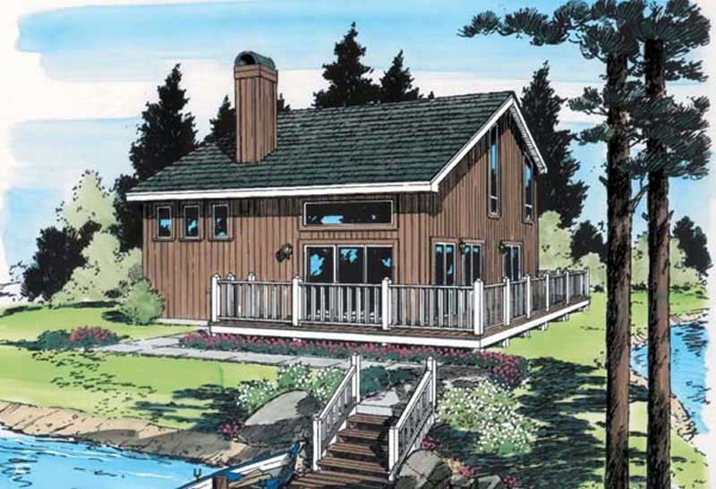 3-Bedroom, 1298 Sq Ft Lake House Plan - 131-1111 - Front Exterior
