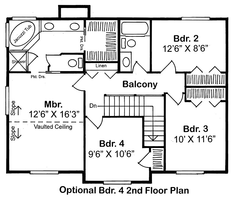 Second Floor- 4 bedrm option