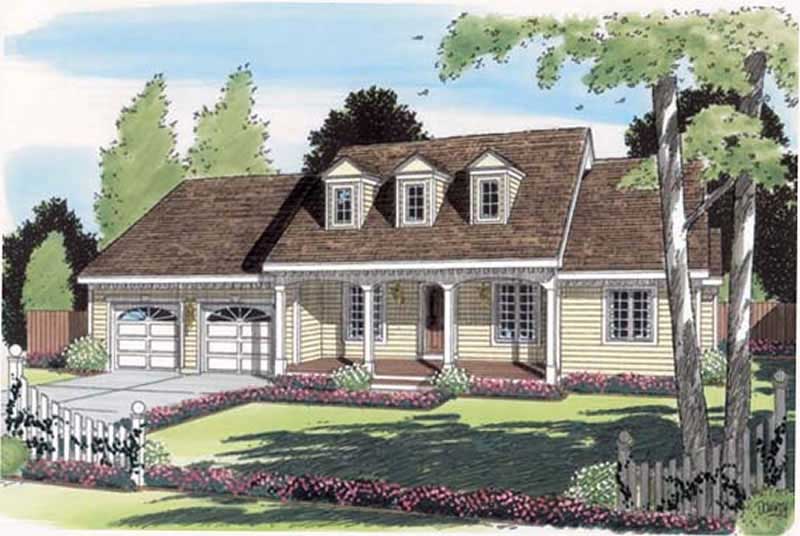 3-Bedroom, 1702 Sq Ft Cape Cod House Plan - 131-1116 - Front Exterior