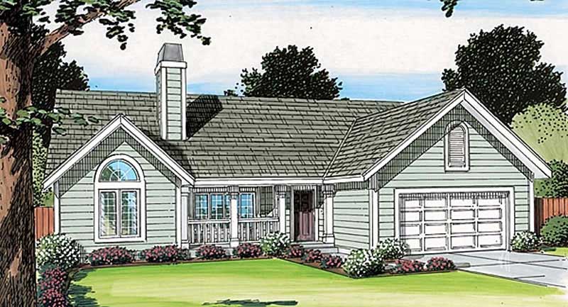 3-Bedroom, 1831 Sq Ft Ranch Home Plan - 131-1146 - Main Exterior