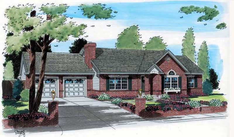 2-Bedroom, 1330 Sq Ft Ranch Home Plan - 131-1149 - Main Exterior