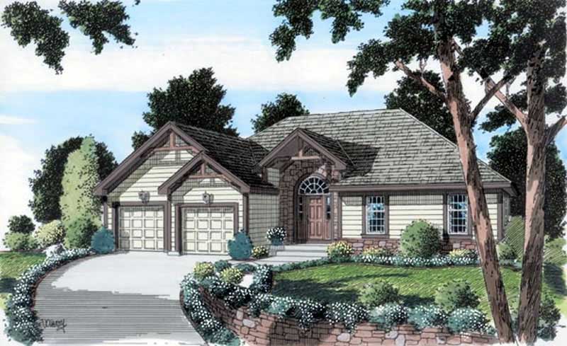 3-Bedroom, 1661 Sq Ft Ranch Home Plan - 131-1171 - Main Exterior