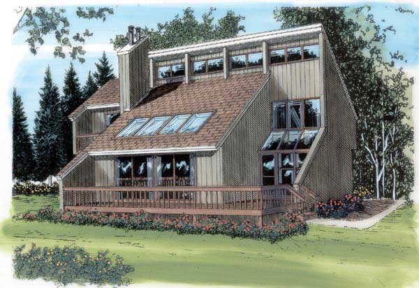 3-Bedroom, 1469 Sq Ft Contemporary Home Plan - 131-1172 - Main Exterior