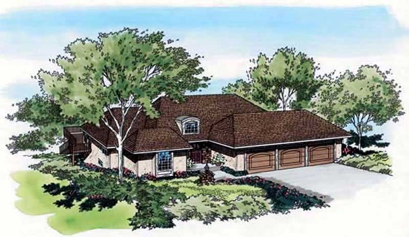 4-Bedroom, 3409 Sq Ft Mediterranean House Plan - 131-1189 - Front Exterior