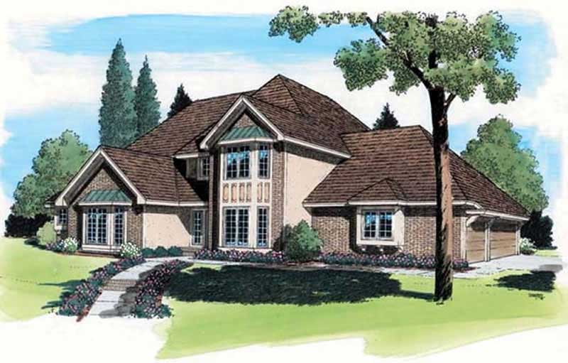 4-Bedroom, 3009 Sq Ft European Home Plan - 131-1199 - Main Exterior