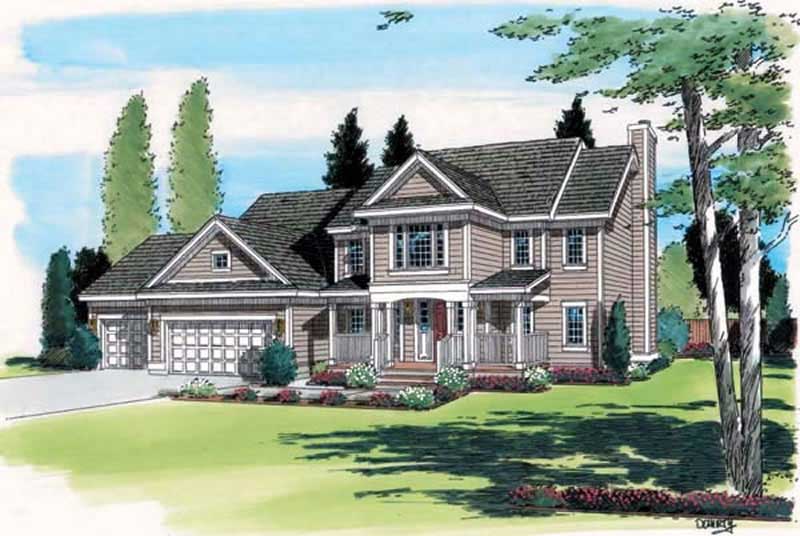 4-Bedroom, 2485 Sq Ft Country Home Plan - 131-1224 - Main Exterior