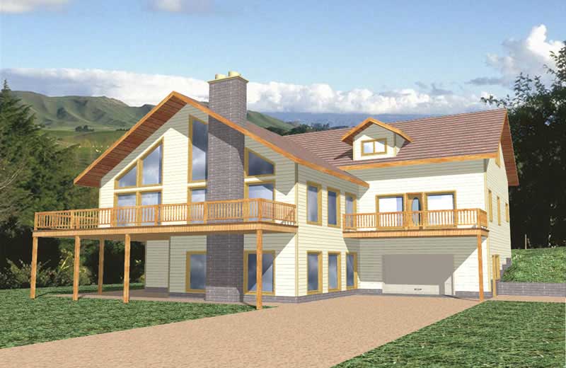 4-Bedroom, 2907 Sq Ft Contemporary House Plan - 132-1195 - Front Exterior