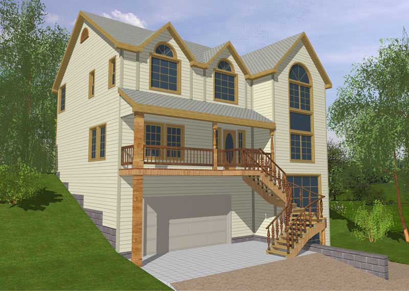 4-Bedroom, 2592 Sq Ft Concrete Block/ ICF Design House Plan - 132-1256 - Front Exterior