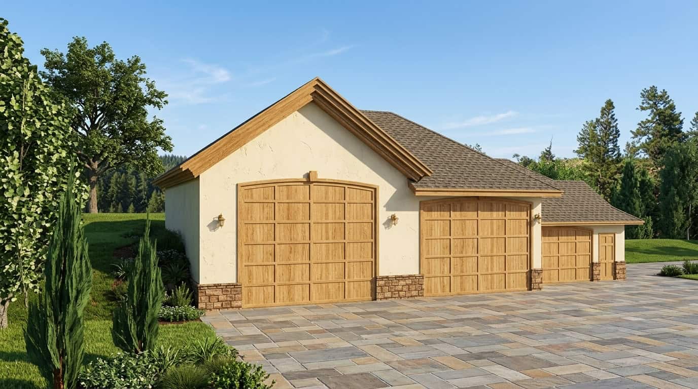 1-Bedroom, 2600 Sq Ft Garage House Plan - 132-1284 - Front Exterior