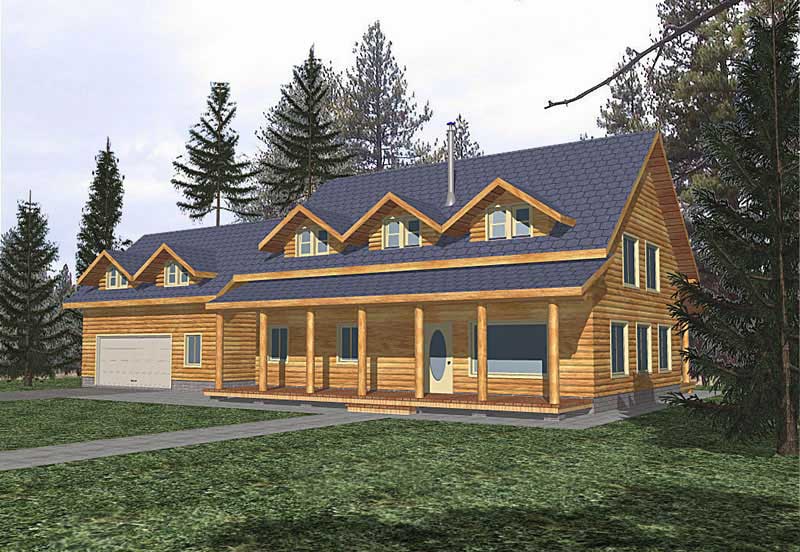 3-Bedroom, 2586 Sq Ft Cabin Home - Plan #132-1345 - Main Exterior