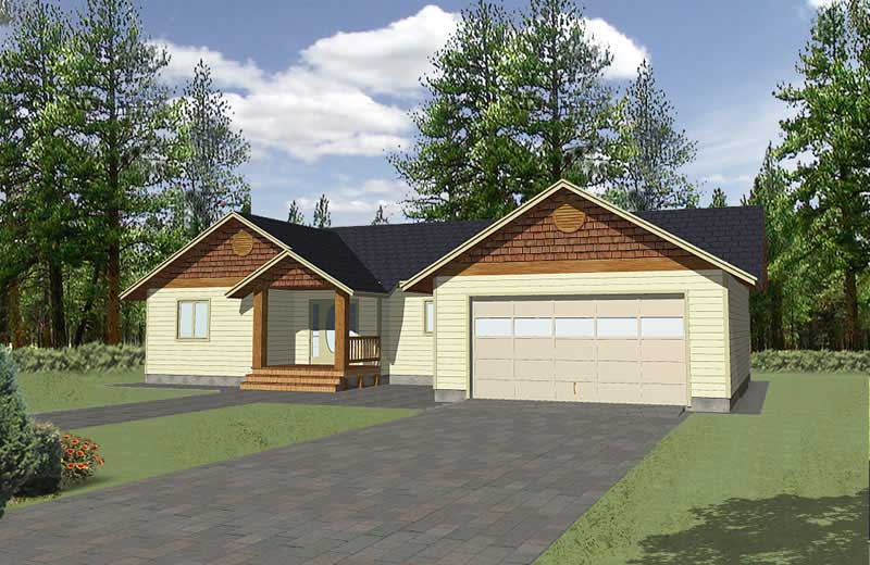 3-Bedroom, 1350 Sq Ft Ranch Home Plan - 132-1356 - Main Exterior