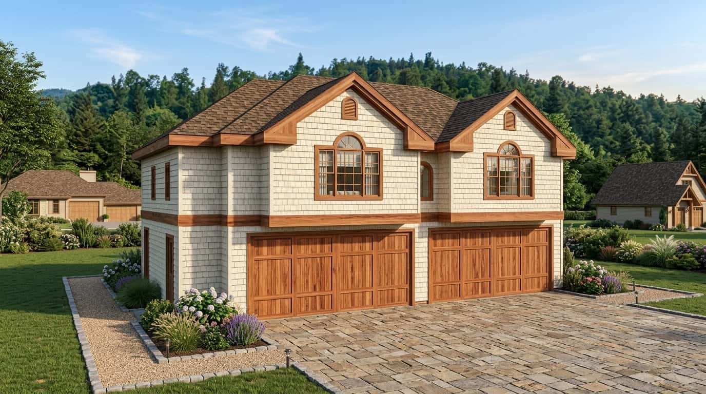 3-Bedroom, 1075 Sq Ft Garage House Plan - 132-1434 - Front Exterior