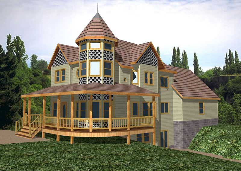 3-Bedroom, 3306 Sq Ft Victorian Home Plan - 132-1469 - Main Exterior