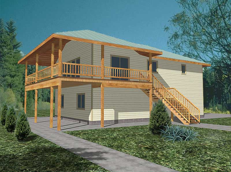 3-Bedroom, 1811 Sq Ft Vacation Homes Home Plan - 132-1477 - Main Exterior