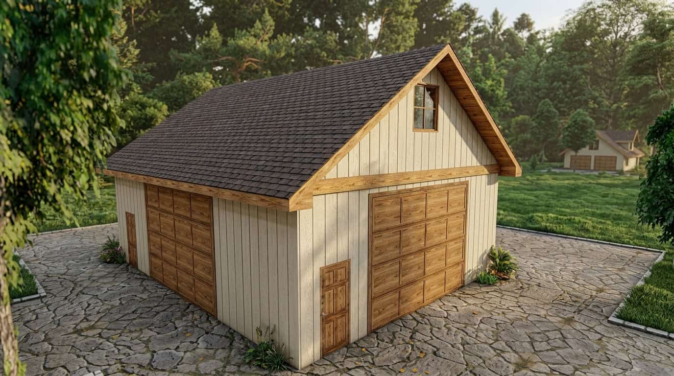 4-Car, 1280 Sq Ft Garage Plan - 132-1478 - Front Exterior
