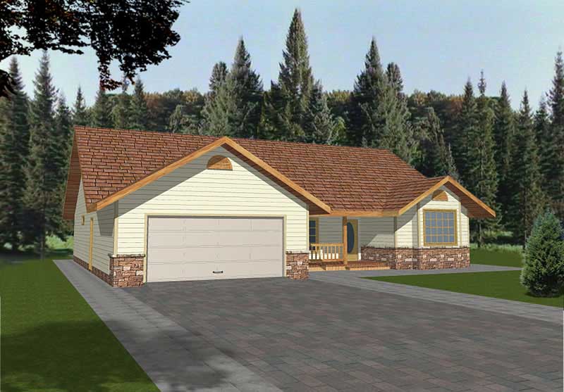 3-Bedroom, 1740 Sq Ft Contemporary Home Plan - 132-1509 - Main Exterior