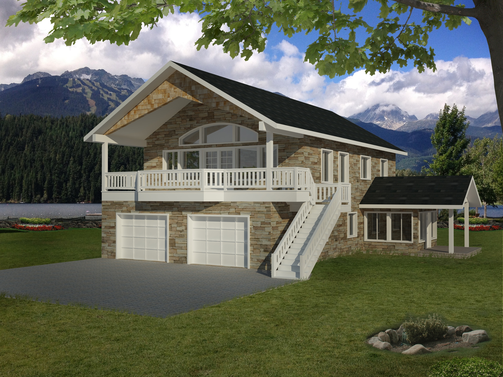 2-Bedroom, 3239 Sq Ft Traditional House Plan - 132-1524 - Front Exterior