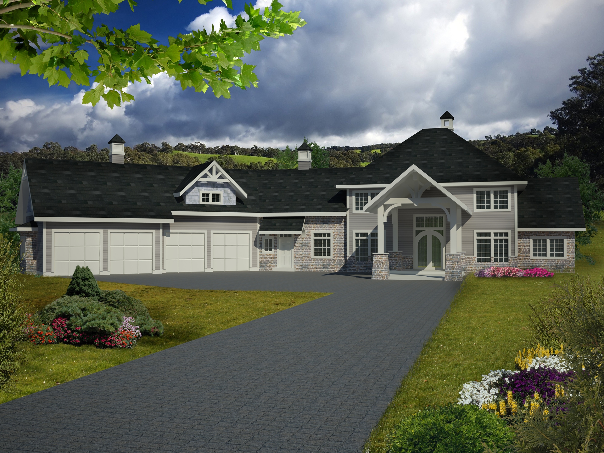 5-Bedroom, 4201 Sq Ft Traditional House Plan - 132-1537 - Front Exterior
