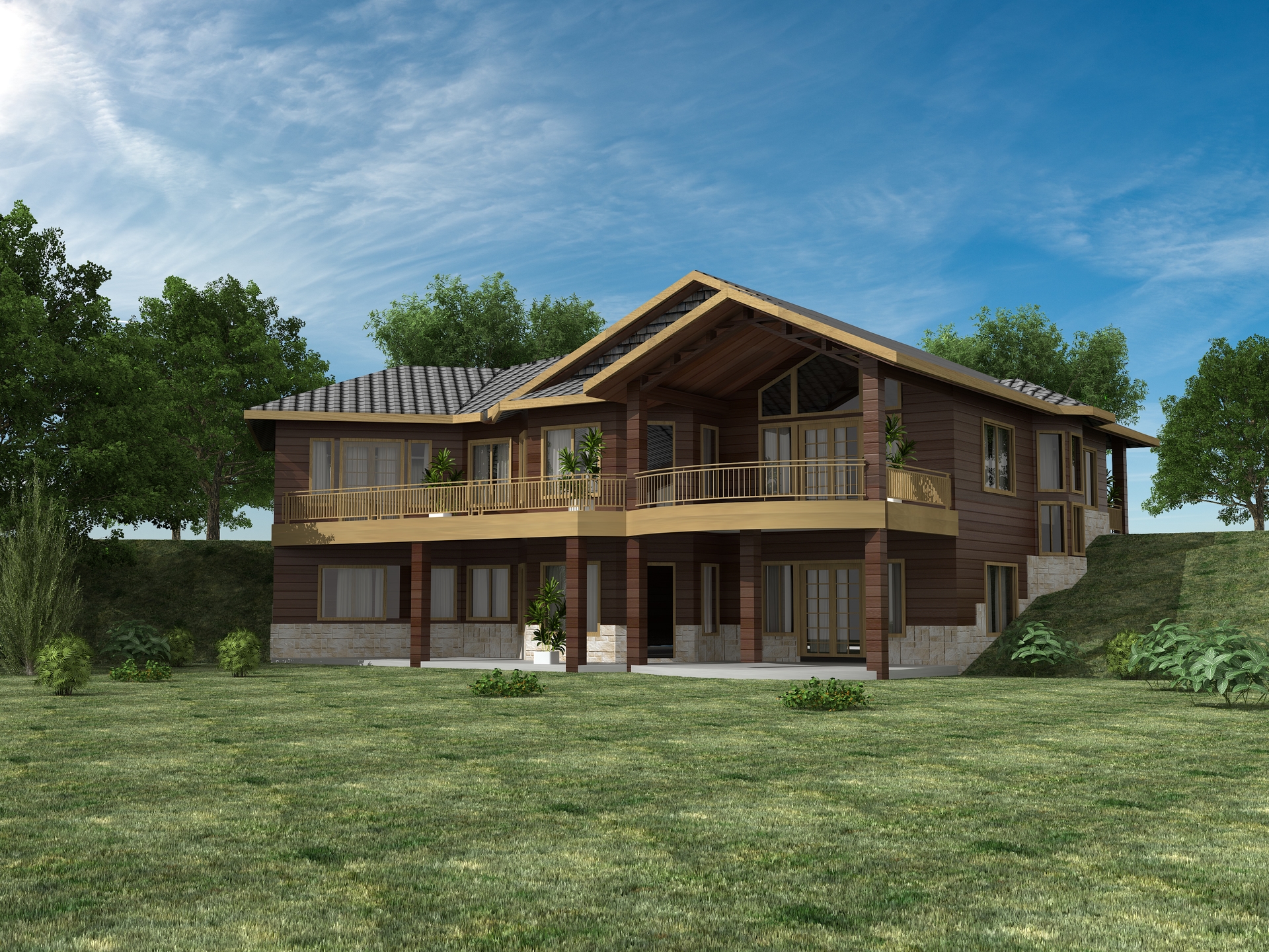 3-Bedroom, 3863 Sq Ft Traditional House Plan - 132-1539 - Front Exterior