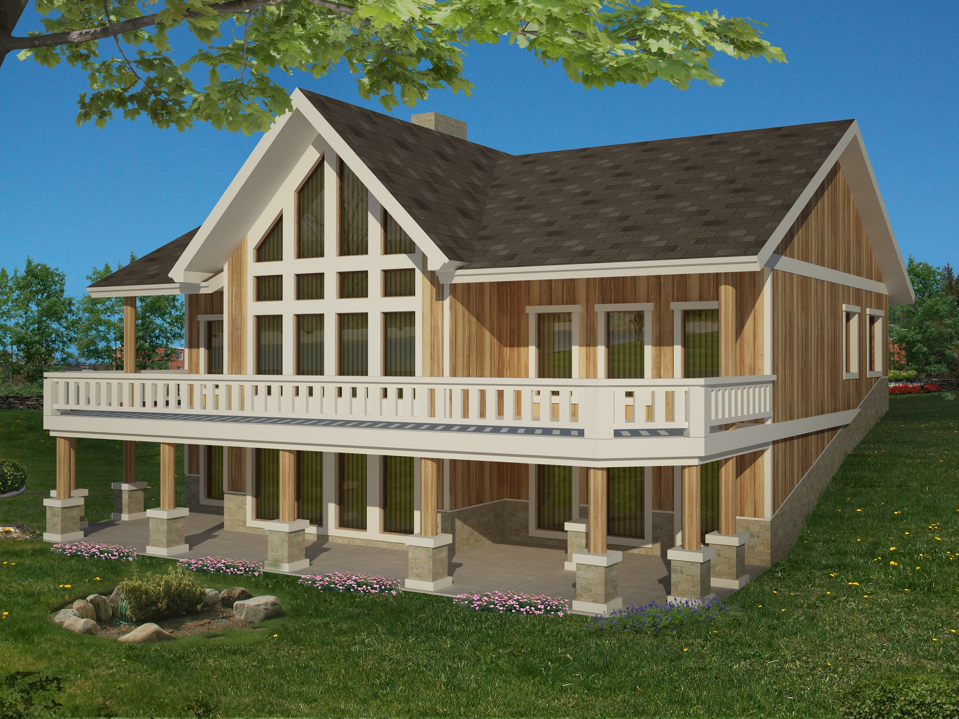 4-Bedroom, 4242 Sq Ft Transitional Home Plan - 132-1542 - Main Exterior