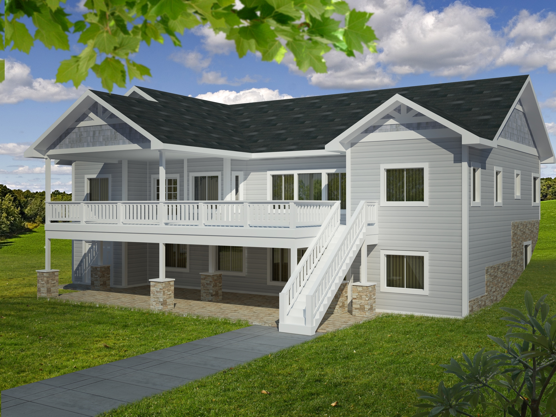 4-Bedroom, 3996 Sq Ft Traditional House Plan - 132-1546 - Front Exterior