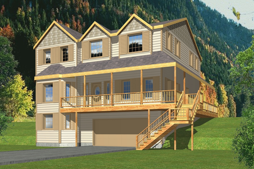 4-Bedroom, 2823 Sq Ft Craftsman Home Plan - 132-1551 - Main Exterior