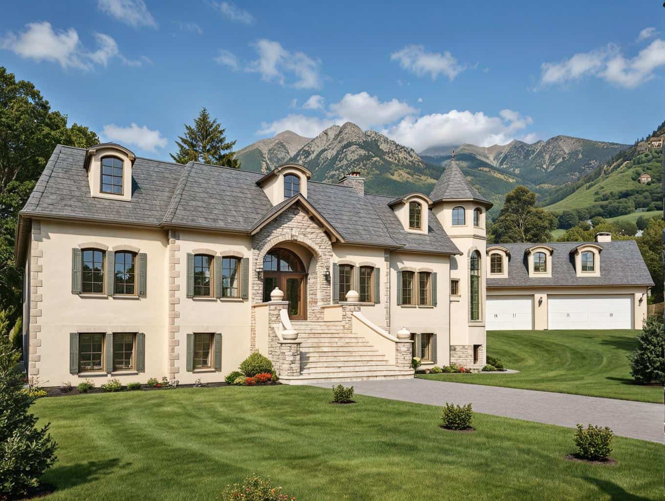 5-Bedroom, 4730 Sq Ft French House Plan - 132-1553 - Front Exterior