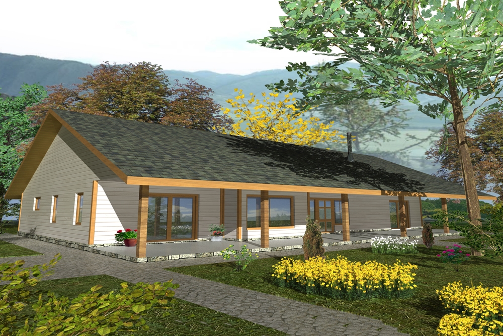 2-Bedroom, 1727 Sq Ft Ranch Home Plan - 132-1565 - Main Exterior